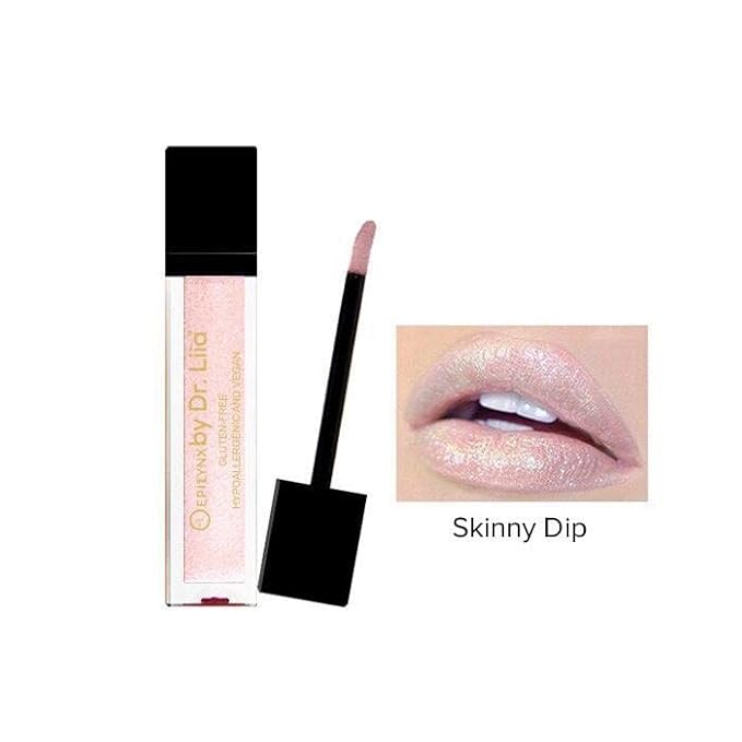Vegan Glitter & Matte Liquid Lip Gloss - Moisturizing Formula for Hydration and Long Lasting Wear - Cruelty Free, Paraben Free, Gluten Free - Gloss, Skinny Dip by Dr. Liia