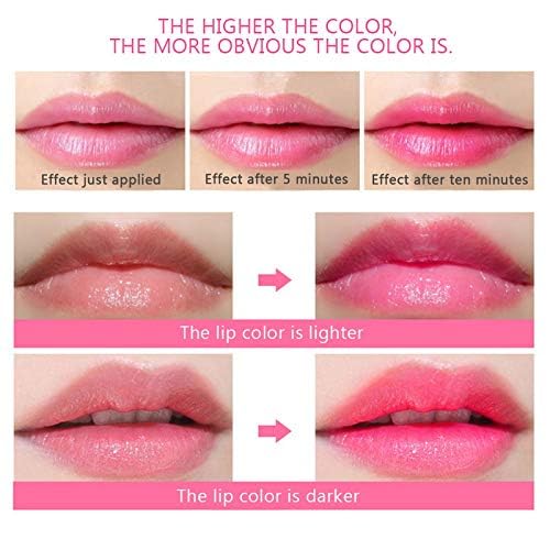 6PCS Transparent Color Change Lip Balm Moisturizer Pink Change