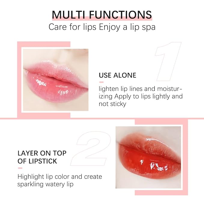2 PCS Plumping Lip Oil,Hydrating Lip Gloss Oil,Long Plumping