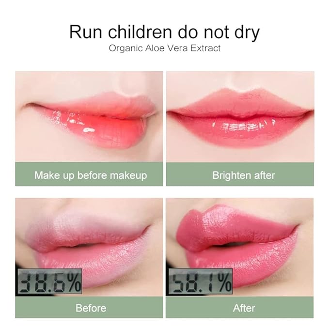 2 Pcs Aloe Vera Color Changing Lipstick,Long Lasting Changing