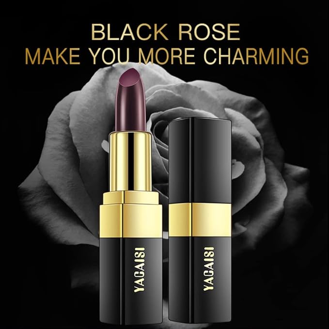 Black Color Changing Lipstick, Magic Color Changing lip balm(Black Change into Brick Red), Natural Moisturizing Lip Balm Labiales Magicos Nutritious Lazy Lipstick For Women (Black)