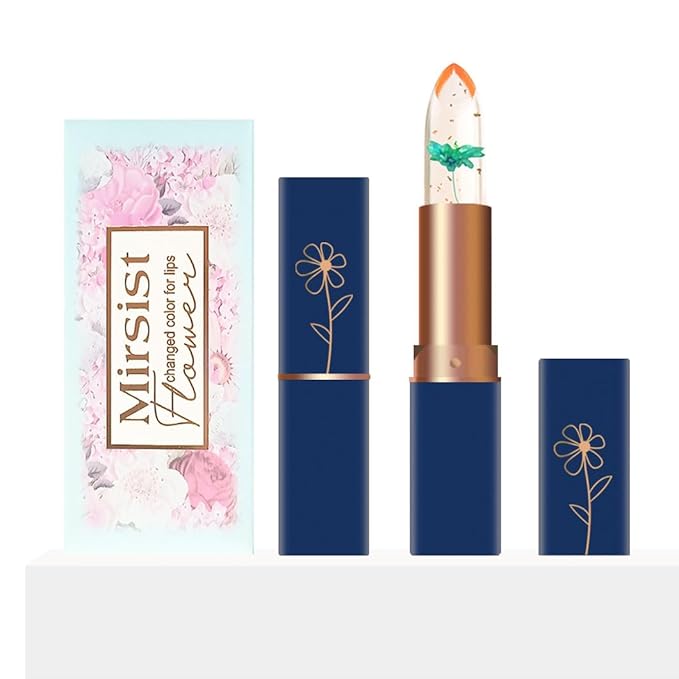 6 Pcs Crystal Flower Jelly Lipstick,Moisturizing Long Lasting Lipstick,Moisturizing