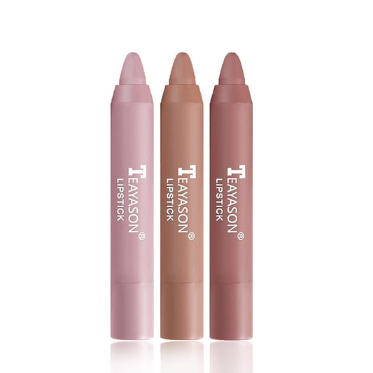 3PCS Nude Lipstick Set Matte Lip Stick Waterproof Long