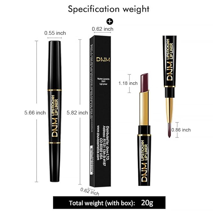 evpct 1Pcs Mauve Red Metallic Lip Liner and Lip