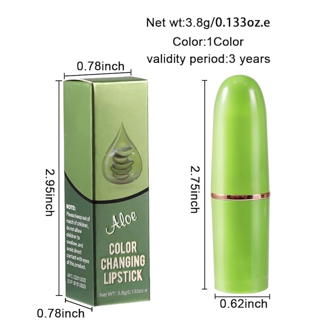 BINGBRUSH Aloe vera Color Changing Lipstick Queen,Moisturizer Long Lipstick