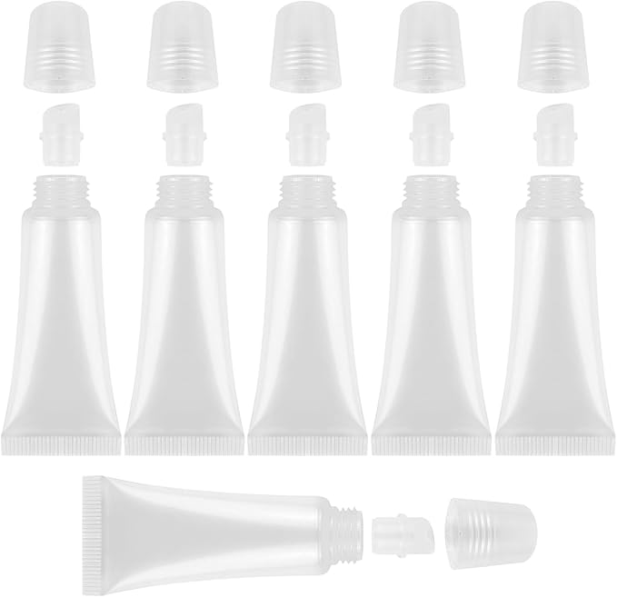 6 PCS Lip Gloss Tubes, 8 ml Clear Gloss
