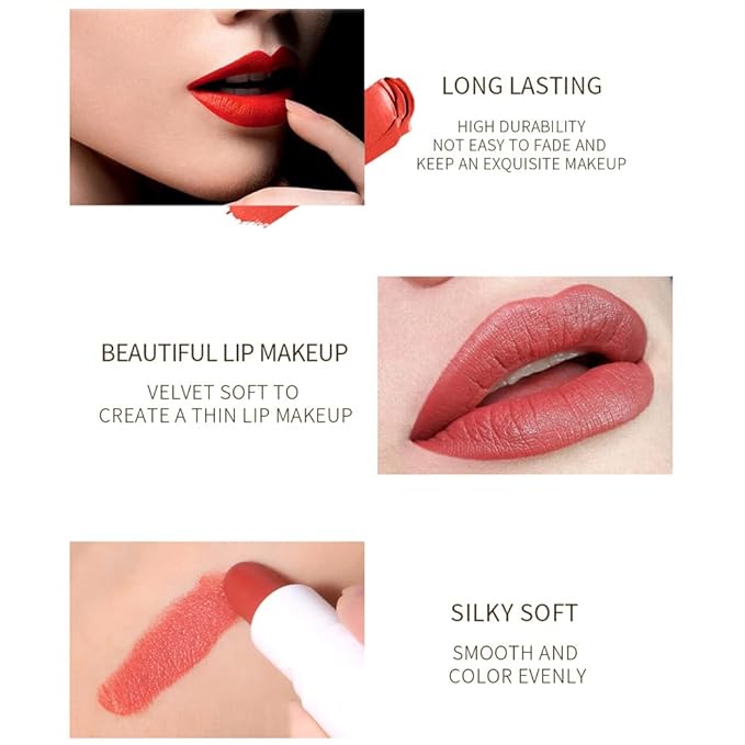 QiBest Mini Capsule Lipstick 6 Piece Set Velvet Long