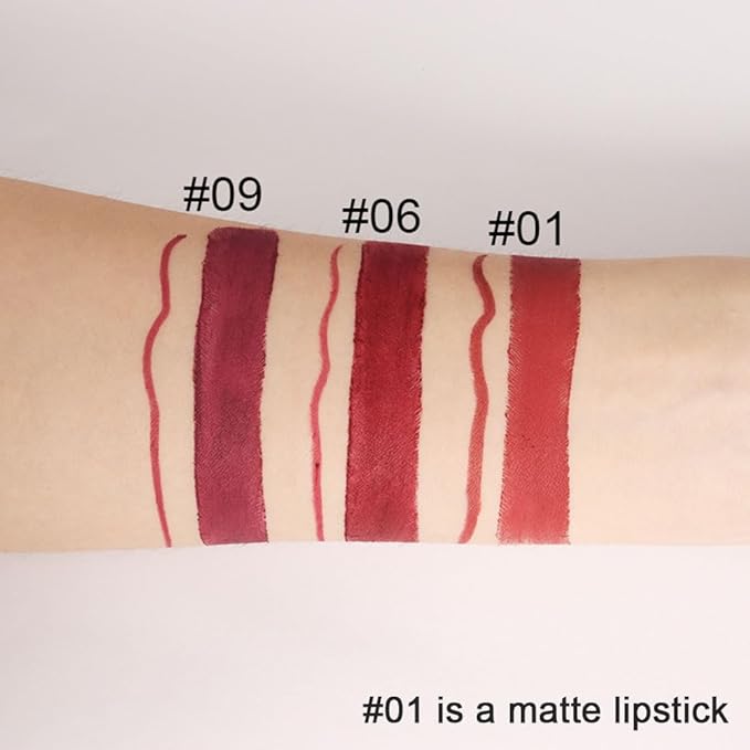 evpct 1Pcs Ruby Red Lip Liner and Lipstick