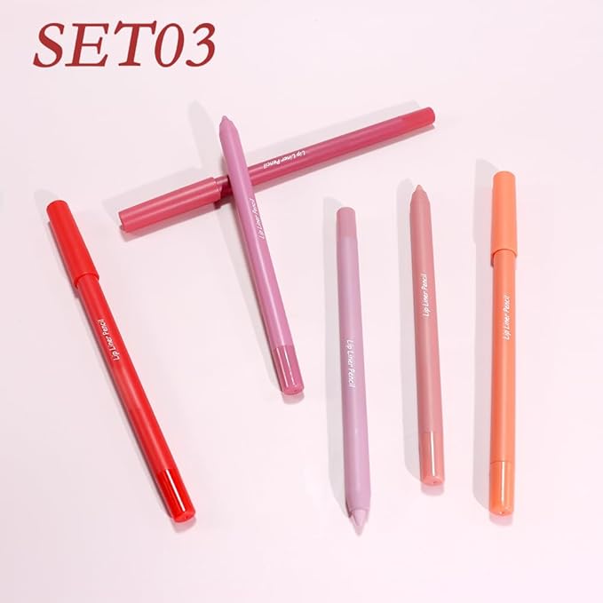 AMY'S DIARY 6 pcs Matte Red Lip Liner Long-Lasting