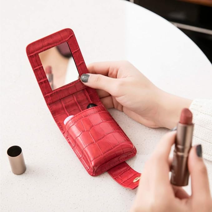Makeup Lipstick Case with Mirror, for Outside Mini Bag