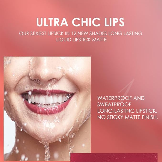 BONNIE CHOICE 12Pcs Matte Liquid Lipstick + Lip Matching