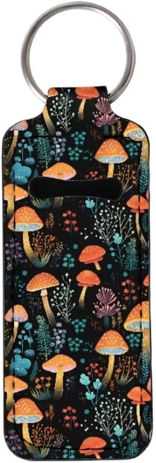 Horeset Mushroom Novelty Lipstick Holder Keychain for Women Gloss