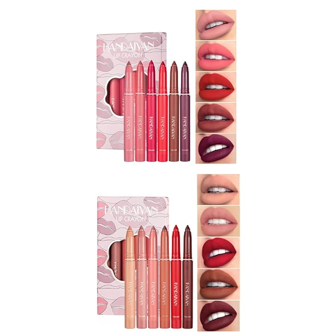 12 Colors Crayon Lipstick Set, Non-Fading Non-Stick Cup Non-Fading