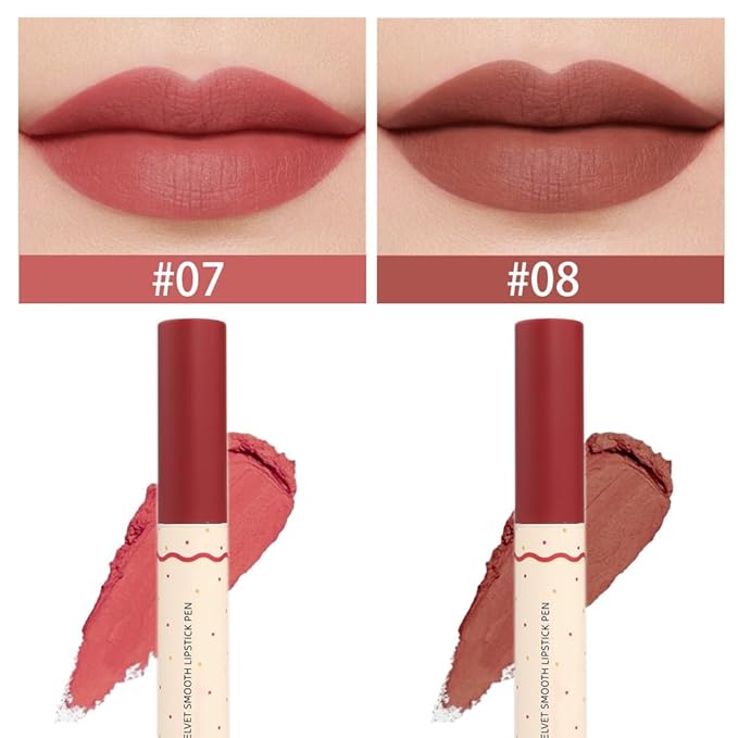 2 Colors Matt Nude Lipstick Lipliner Lip Crayons Pencils,Waterproof&Waterlasting,(7#8#)