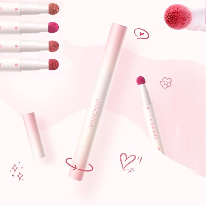 Matte Air Cushion Lipstick, Beauty Wand Lip Cream, Lip Glaze Korean Lipcolor Tinted Lip Gloss, Non-stick cup, Quick-drying, Cheeky Finish (03 Pomegranate)