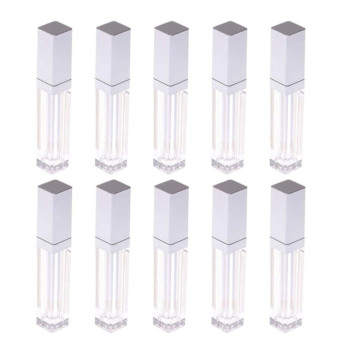 10 Pcs 7.5ml Plastic Square Clear Lip Gloss 7.5ml