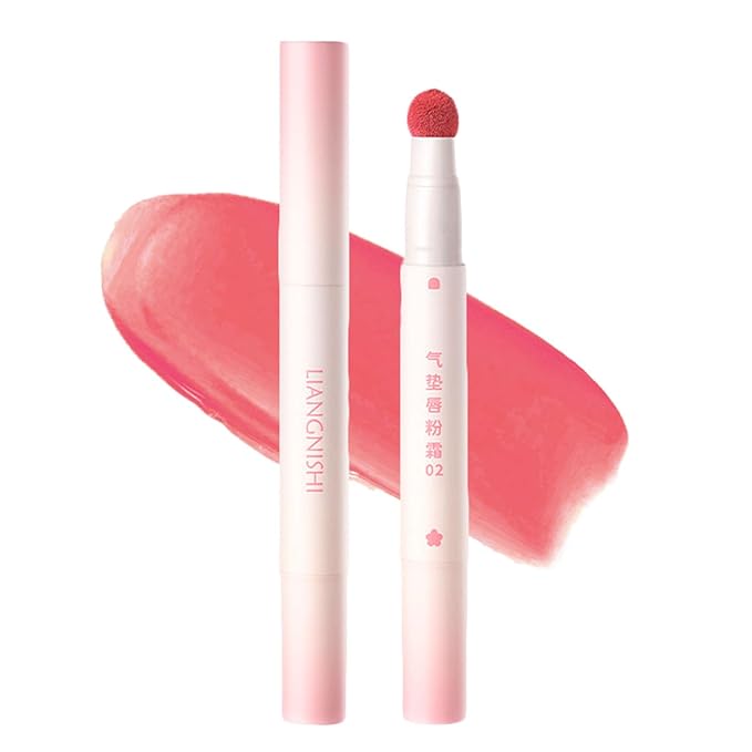 Matte Air Cushion Lipstick, Beauty Wand Lip Cream, Lip Glaze Korean Lipcolor Tinted Lip Gloss, Non-stick cup, Quick-drying, Cheeky Finish (03 Pomegranate)