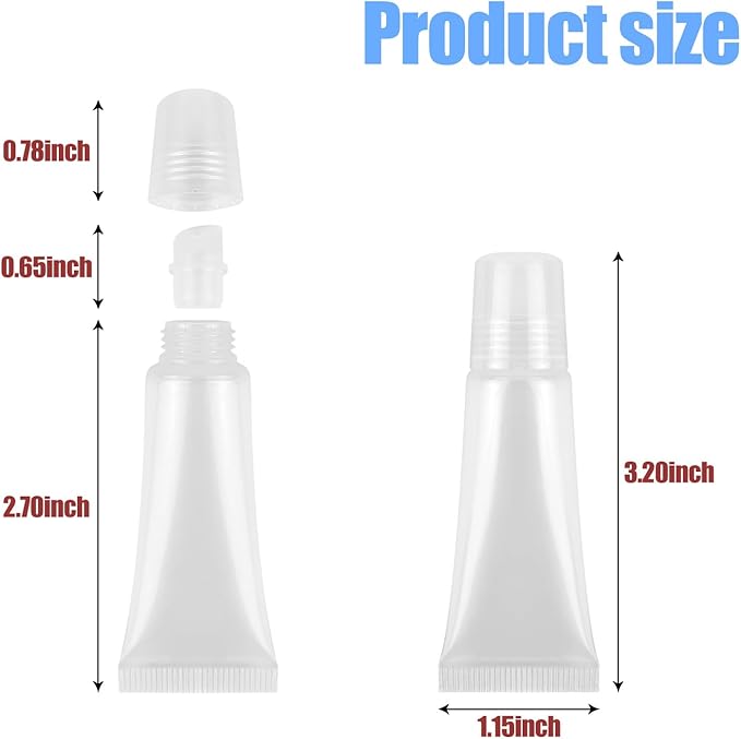 20 PCS Lip Gloss Tubes, 8 ml Clear Gloss