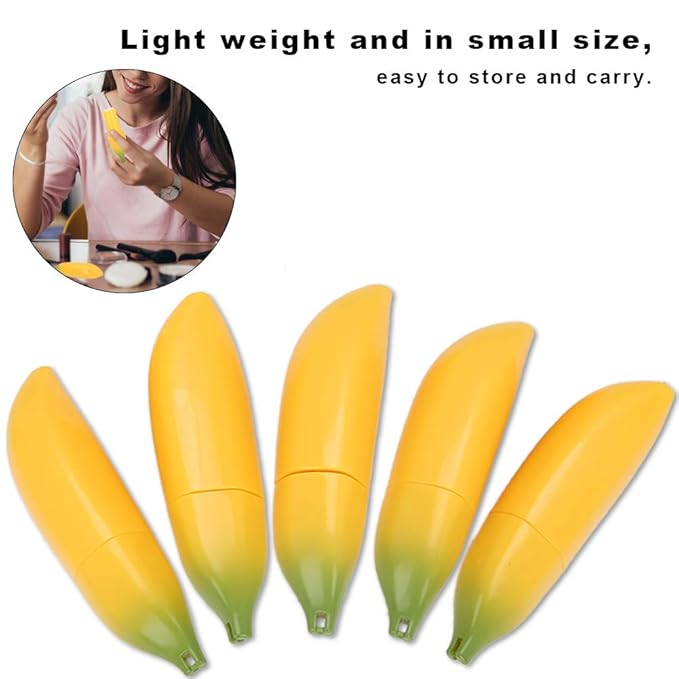 5pcs Empty Lip Balm Tubes, Banana Shaped Plastic