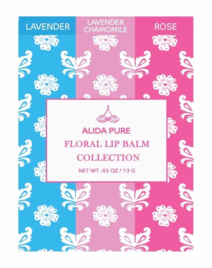 Floral Lip Balm Collection, Vegan Lip Lips,