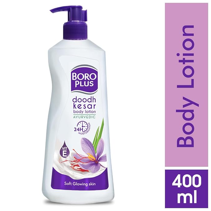 Ayurvedic Body Lotion | with Milk & Saffron | Moisturizing Lotion for Dry Skin | Hydrates & Provide Soft and Supple Skin | 13.53 Oz/400ml
