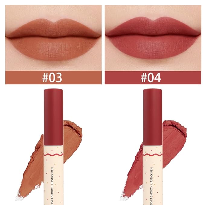 4 Colors Matt Nude Lipstick Lipliner Lip Crayons Pencils,Waterproof&Waterlasting,(5#6#)