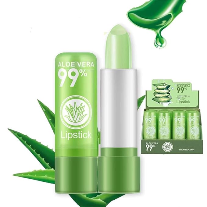 3 Pcs Aloe Vera Color Changing Lipstick,Long Lasting Changing
