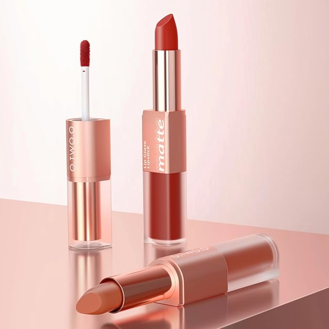2-in-1 Matte Lip Gloss & Lipstick - Waterproof, Gloss