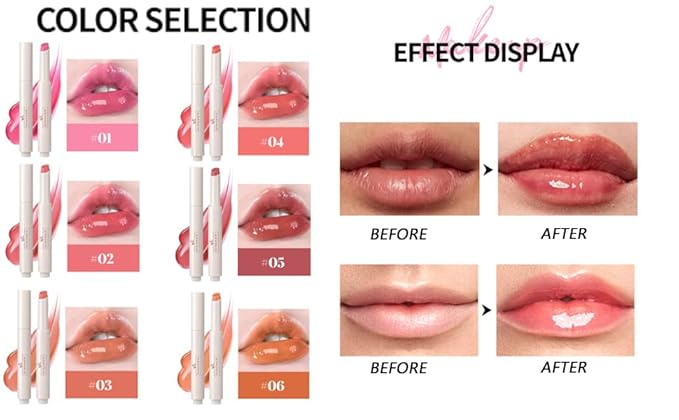 6 Colors Jelly Lipstick,Mirror Moisturizing Lip Glaze,Waterproof Long Moisturizing