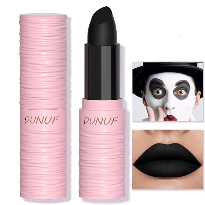 Halloween Black Matte Lipstick, Black Lip Face Body Long