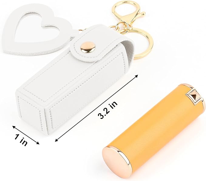 Lipstick Organizer Keychain Chapstick Case with Mirror Organizer