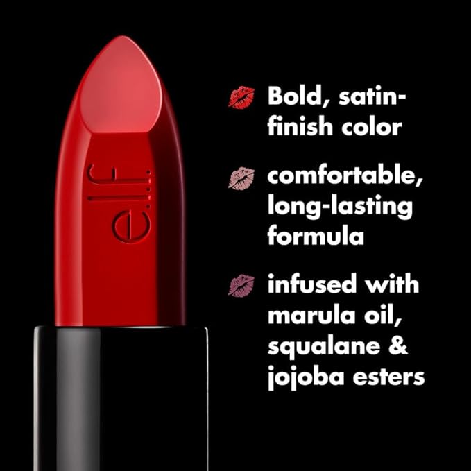 e.l.f. O Face Satin Lipstick, Richly Pigmented, Nourishing Face