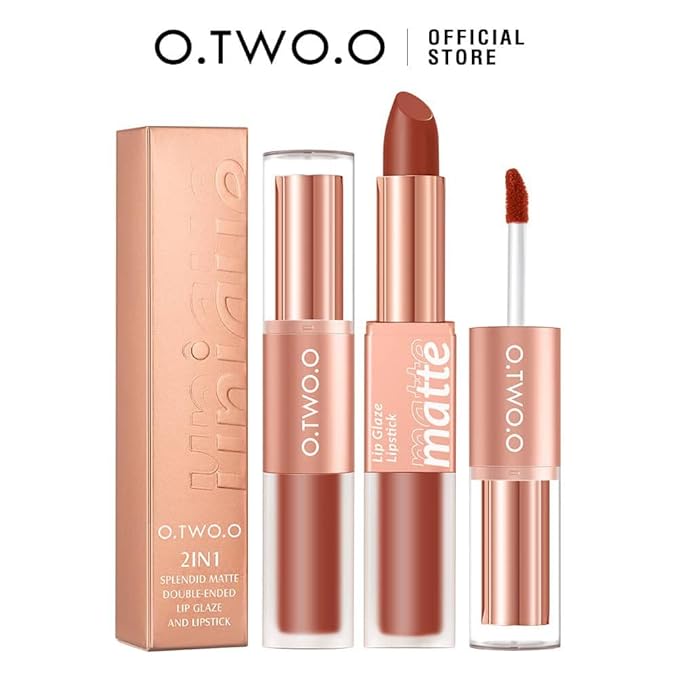 2-in-1 Matte Lip Gloss & Lipstick - Waterproof, Gloss