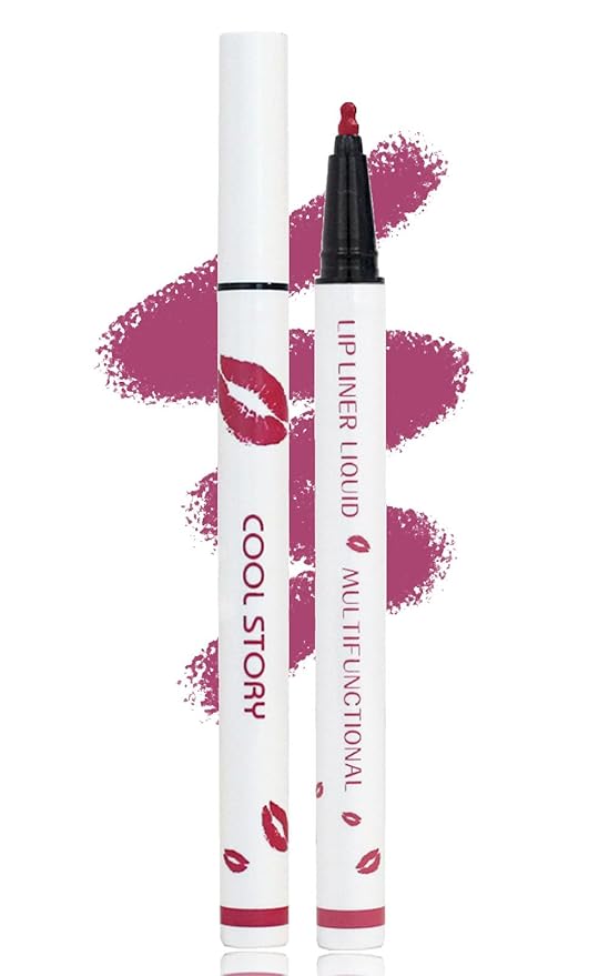YUANLI Lip Stain Marker Pen, Lip Liner and Lipstick 2 in 1, Long Lasting Waterproof Matte Lip Tint Stain for Women, Hydrating and Waterproof 24 Hour Lip Liner Pencil & Liquid Lipstick - 02