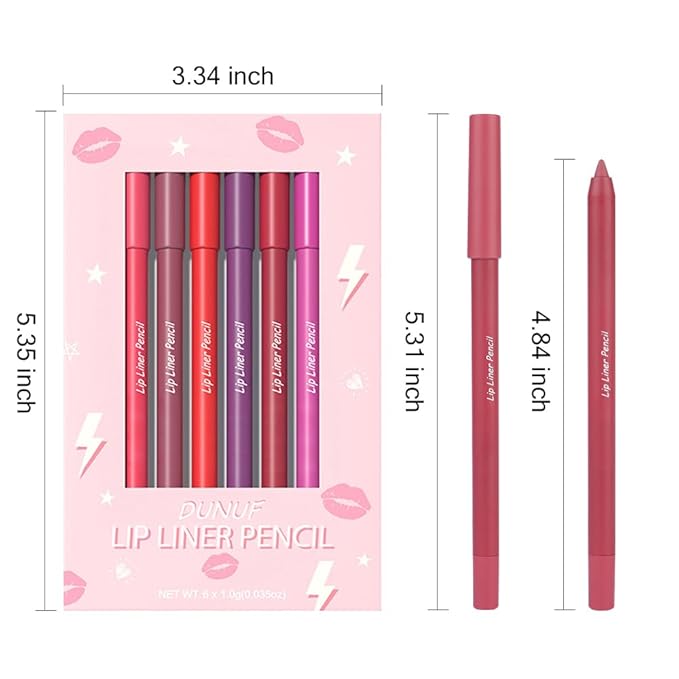 AMY'S DIARY 6 pcs Matte Red Lip Liner Long-Lasting
