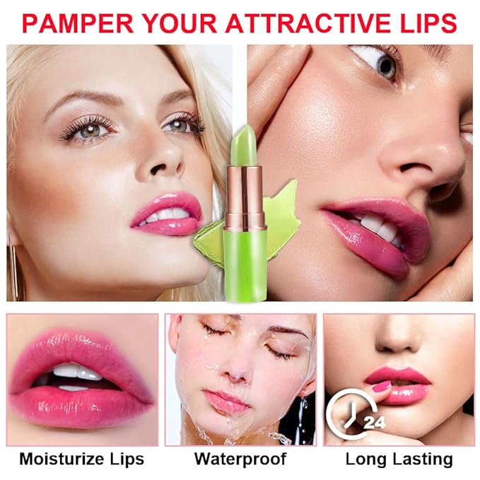 BINGBRUSH Aloe vera Color Changing Lipstick Queen,Moisturizer Long Lipstick