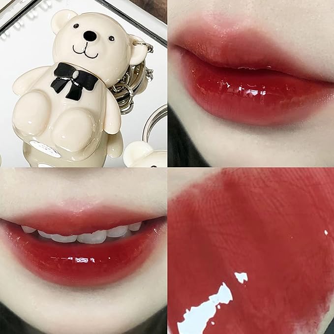 Yasovigi Bear Lip Gloss Keychain, Mirror Lip Tint Yasovigi