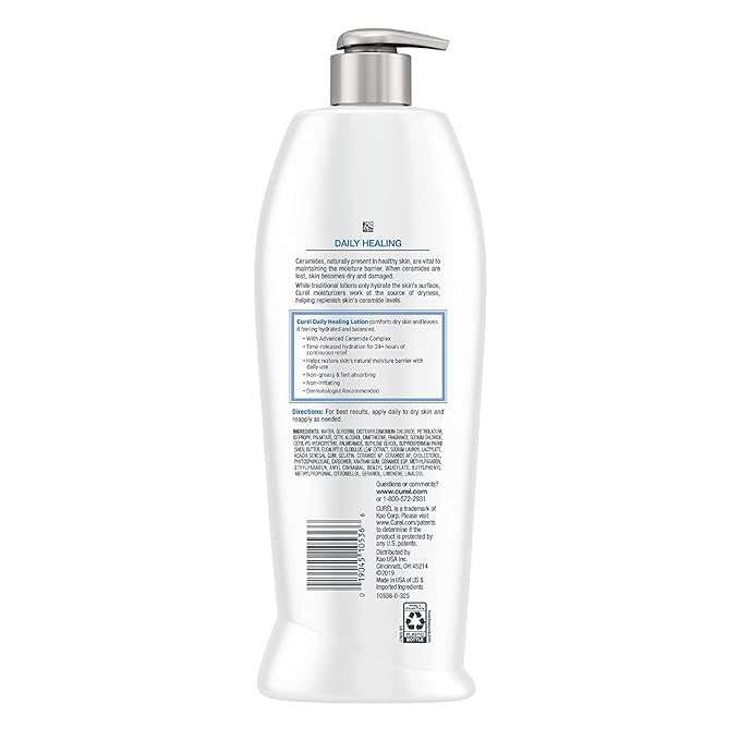 Curel Daily Healing Moisture Body Lotion, Original Formula - 13 Fl Oz (Pack of 2)