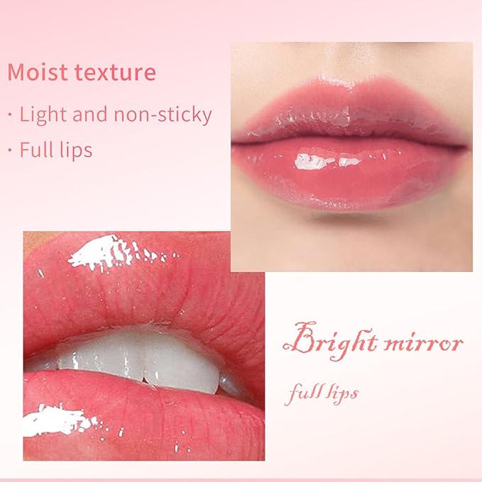 3 Set Lip Oil Hydrating Tinted Lip Gloss, Plump Lip Gloss Lip Care Transparent Toot Lip Oil Tinted, Glass Lip Glow Oil Fresh Texture & Non-sticky, Nourishing Repairing Lightening Lip- A