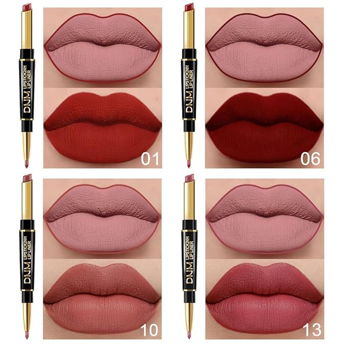 evpct 6Pcs Red Lip Liner and Lipstick Lip