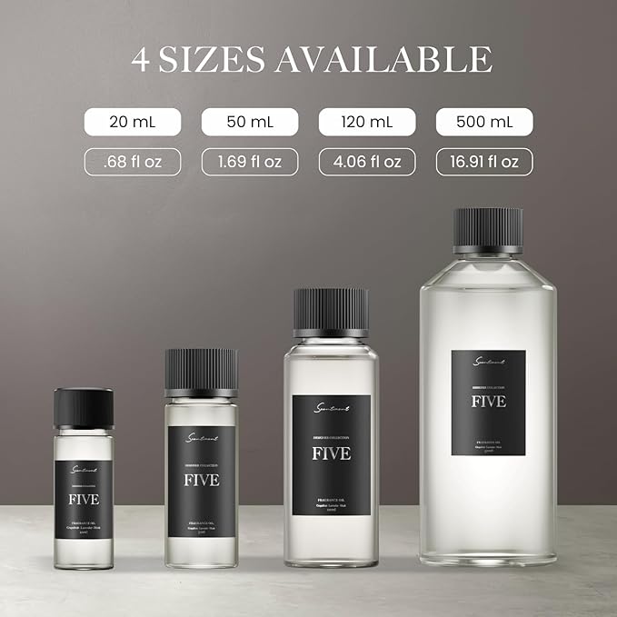 Five Designer Collection Diffuser Oils | Aromatherapy Home Fragrance | Luxurious Scent with Notes of Grapefruit, Lavender, Musk (20 mL)
