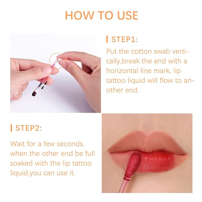 Tattoo Lipstick, 20 Pcs Tattoo Lipstick cotton swab,