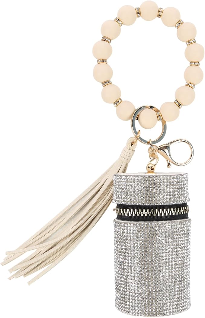 Lipstick Keychain, Leather Diamond Lip Gloss Holder, Stylish Gloss
