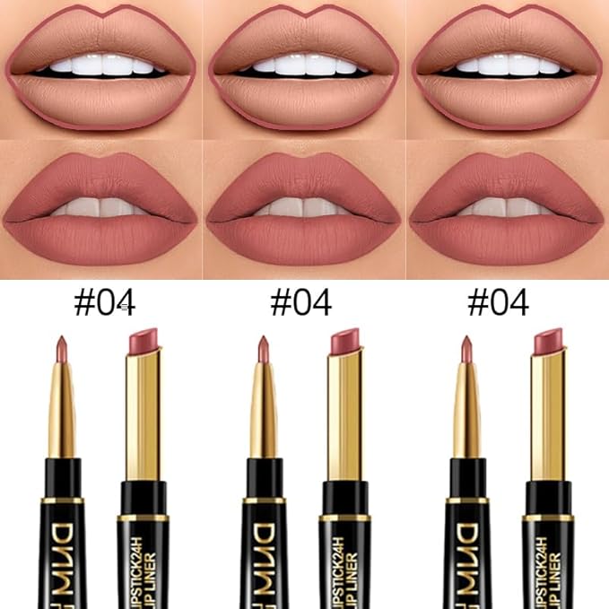 evpct 3Pcs Dusty Antique Rose Lip Liner and Lip
