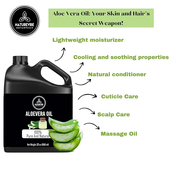 Naturevibe Botanicals Aloevera Oil 32 Ounces
