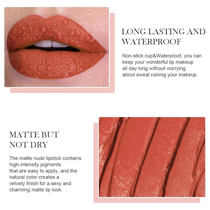 BINGBRUSH Crayon Matte Longwear Lipstick Pack Set,Moisture Sm