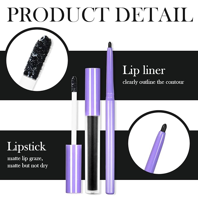 DAGEDA Matte Liquid Lipstick, 2Pcs Lip Liner DAGEDA