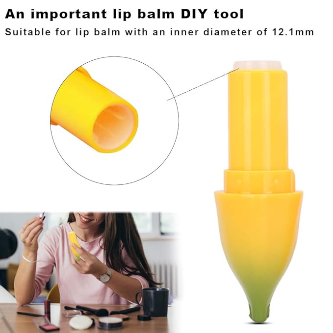 5pcs Empty Lip Balm Tubes, Banana Shaped Plastic