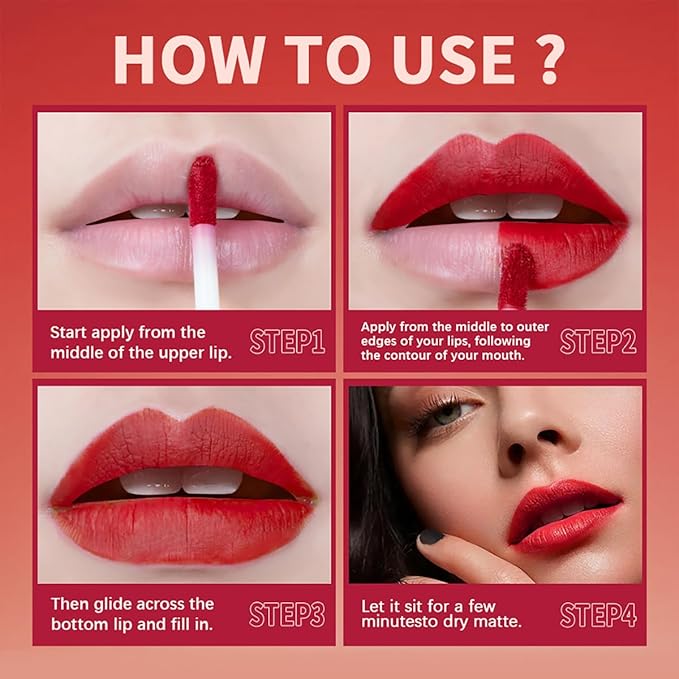 4 Colors Lipstick, Matte Liquid Lip Gloss Set, Gloss