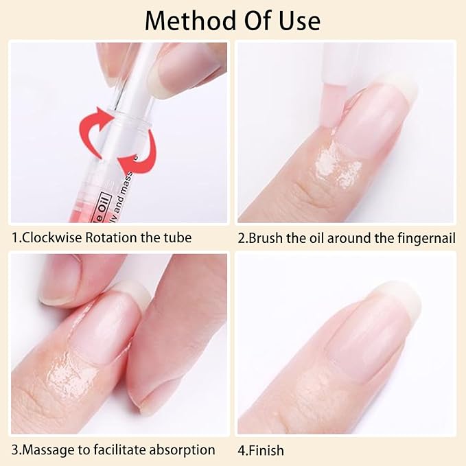 Scents Cuticle Oil Pen for Nails Care,Nail Oil For Strength,Nourish Moisten Care Cuticle To Reduce Nail Cracking and Dry for Weak Peeling Brittle and Thin Nails(apple&Strawberries&peaches)